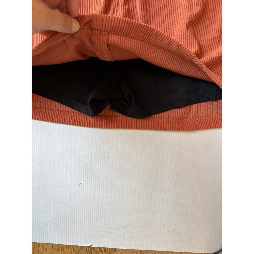 halara Orange Corduroy Mini Skort Women's Large Short Solid New With Tag - Picture 7 of 9